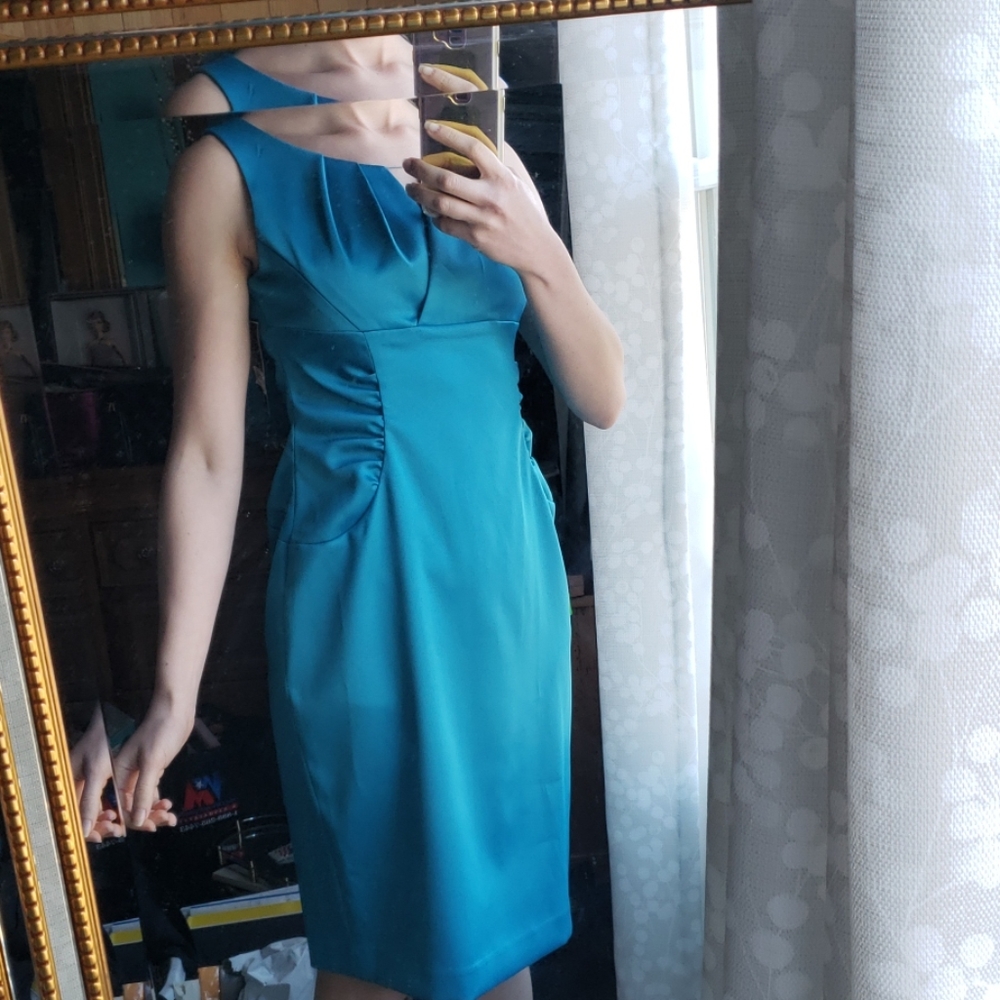 Size 6P jessica howard sheen teal dress